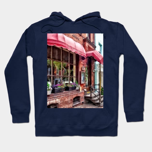 Alexandria VA - Red Awnings on King Street Hoodie by SusanSavad